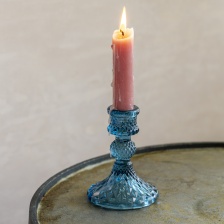 Blue Glass Harlequin Candle Holder by Grand Illusions